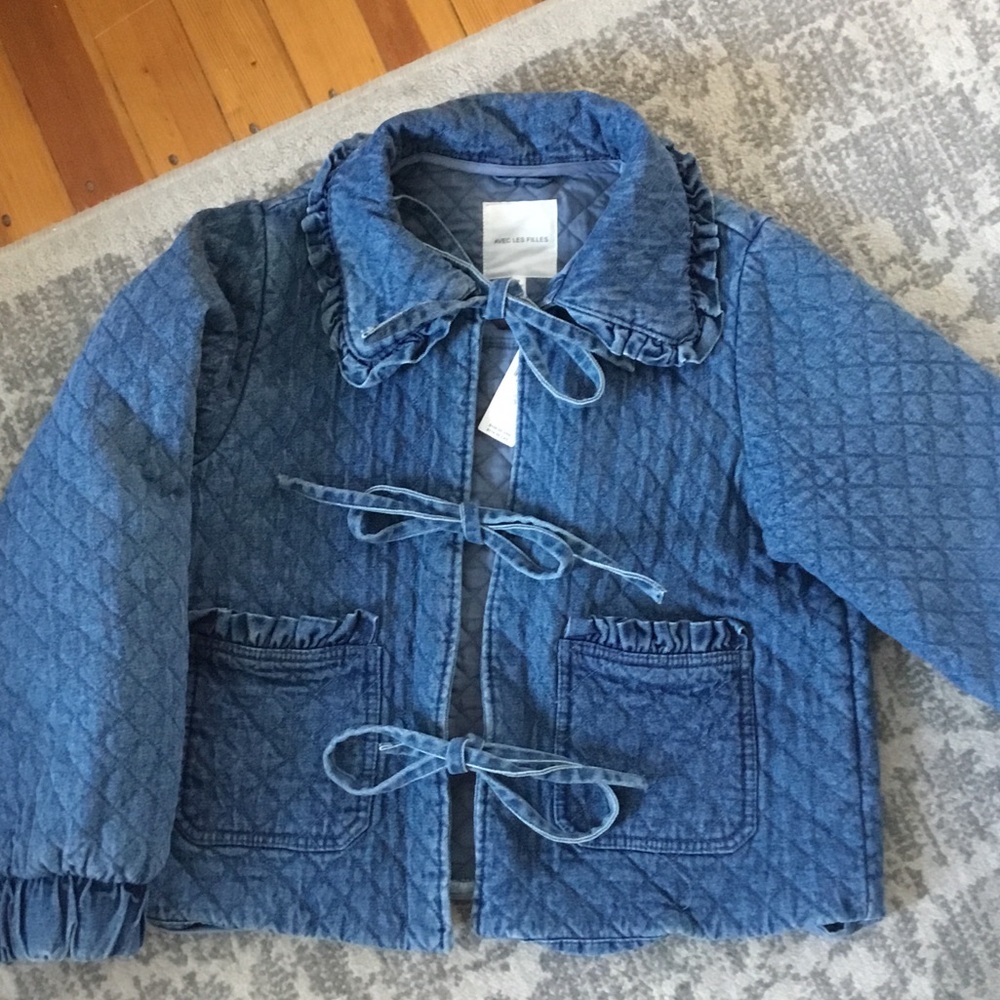 Avec Les Filles Blue Quilted Jean Jacket - Picture 4 of 4